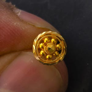 22K Solid Gold Nose Stud | Handmade Gold Nose Pin | Real Gold Piercing Jewelry | Indian Nose Ring | Minimalist Gold Stud for Women