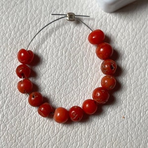 Choker AAA echte rode Italiaanse koraal gladde ronde kralen 4 mm, snoer 4&quot;