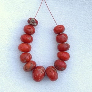CORAL BEADS-100% Natural Italy Loose Coral -Vintage Antique Coral -Mediterranean Sea Red Coral Beads-Genuine Coral Beads, M19