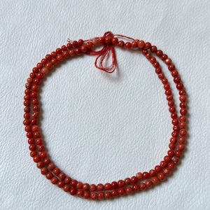 Italian Red Coral Beads Necklace-18&quot; Inch Red Coral Necklace-Angel Skin Coral Beads-Genuine Red Coral Gemstone Beads-2.5/3mm  Making Jewelry