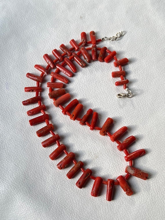 Genuine Natural Red Coral Beads Gemstone Silver N… - image 10