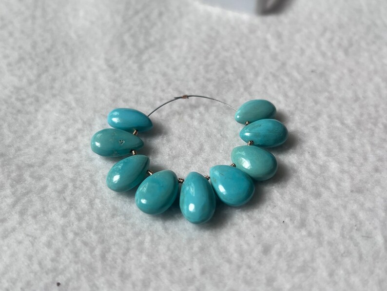 Turquoise Smooth Pear Beads-Blue Turquoise Smooth Pear-AAA image 8