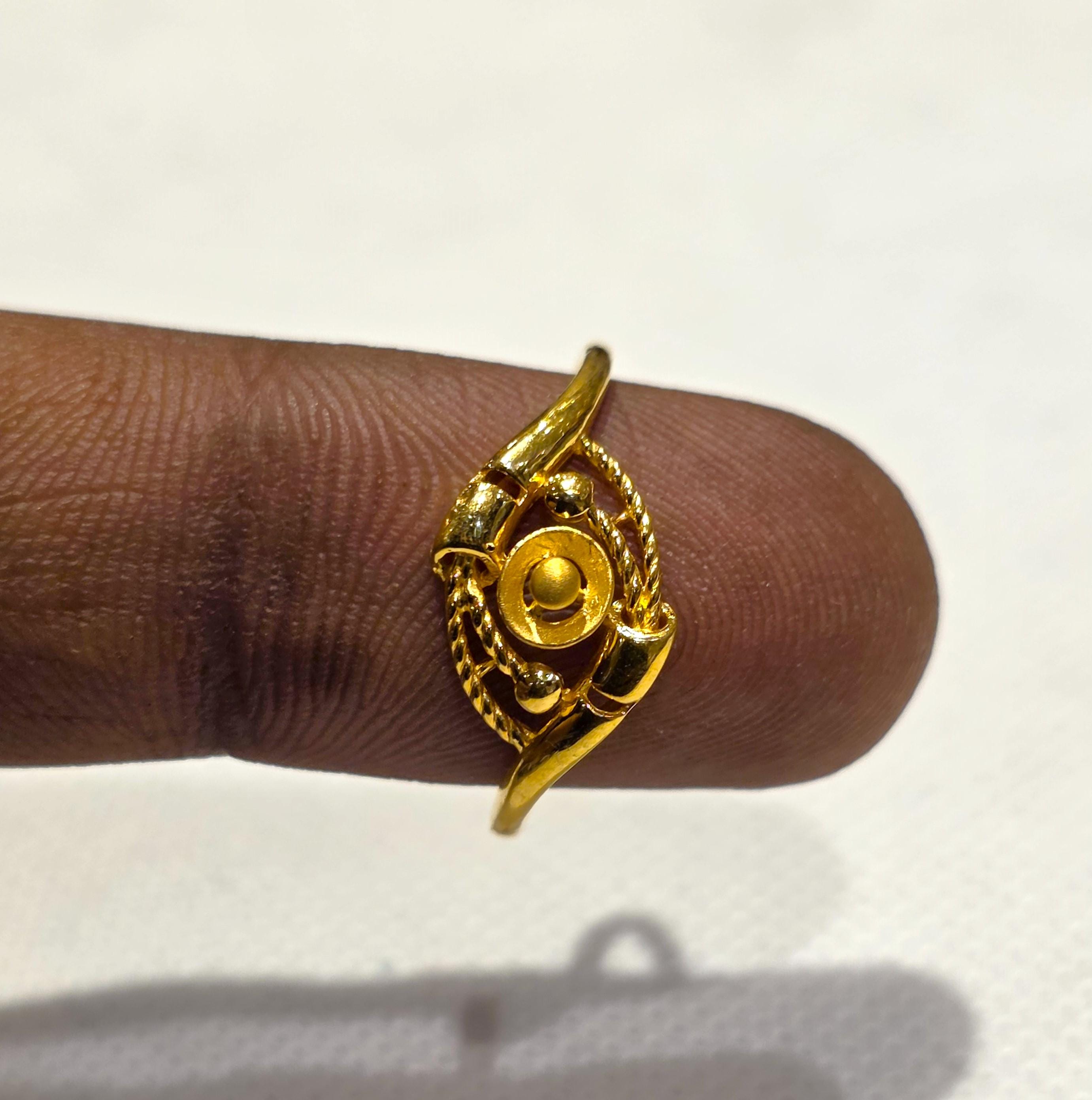 Handcrafted 22k Yellow Gold Filigree Ring, Solid Gold Ethnic Statement ...