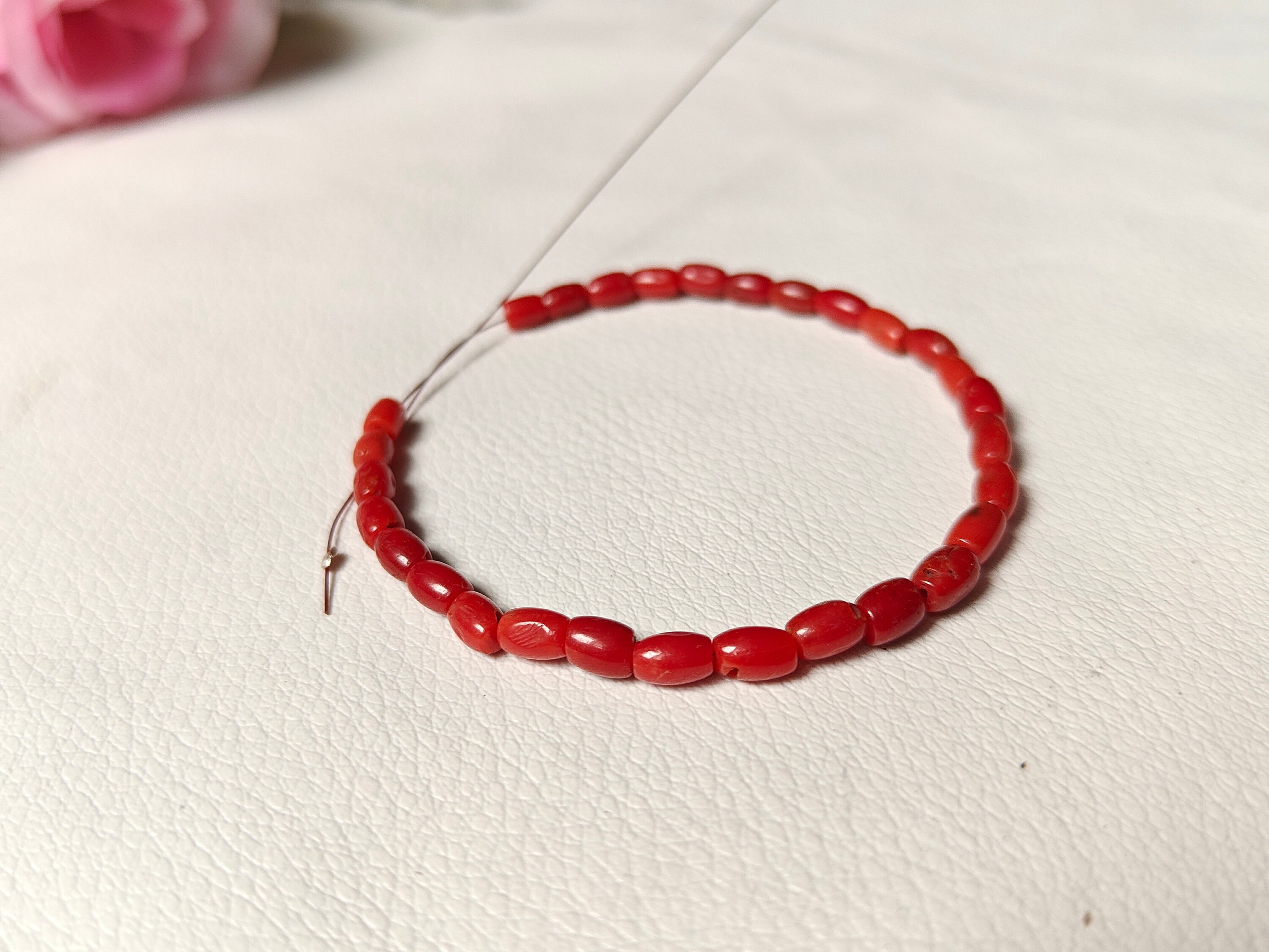 6inc Italian Red Coral Barrel Shape Loose Beads Vintage Coral Beads ...