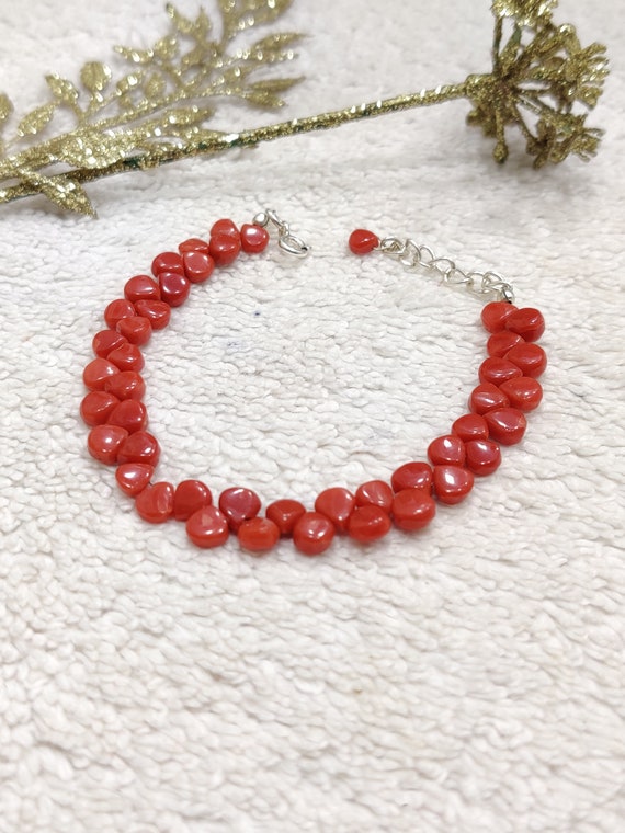 Sterling silver shop coral bracelets
