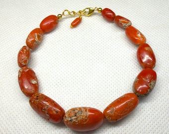 Antique Handmade Natural Italian Red Coral Bracelet - Handmade Gold Plated Jewelry Bracelets
