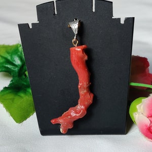 Coral Pendant Silver Pendant Red Coral Gemstone Pendant Handmade Silver Gemstone Jewelry Coral Pendant For Necklaces