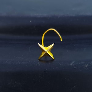 22k Gold Star Nose Ring Stud: Handmade Indian Piercing