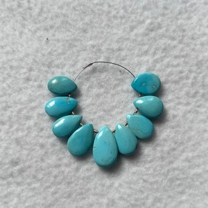 Turquoise Smooth Pear Beads-Blue Turquoise Smooth Pear-AAA image 1