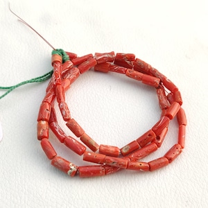Coral Beads - Ideal Gift for Women - Handcrafted Red Coral Beads for Jewelry Making, Natural and Elegant