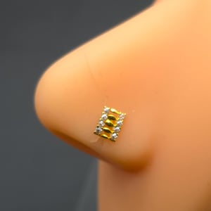 22K Solid Gold Indian Nose Ring Stud - Handmade