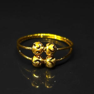 hallmarked 22k Pure Solid Gold Rings - Unique Artisan Jewelry, Handmade Rings - Exquisite 22k Jewelry, 22k Pure Gold Handcrafted Ring