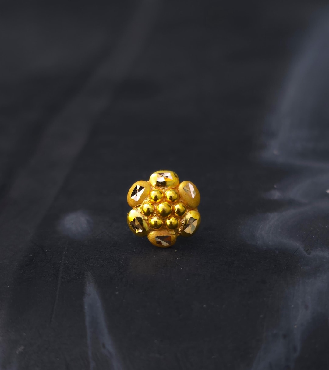 22k Gold Nose Stud Nose Ring Stud Indian Handmade Pure Gold Nose Ring Stud Tiny Nose Ring Stud