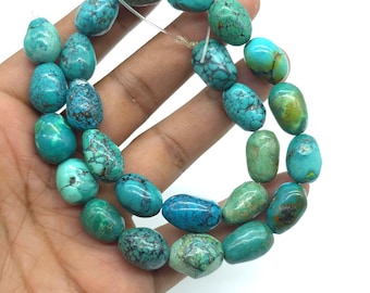 Perline Di Pietra Preziosa Rotonda Lisce E Lucidate In Turchese Verde Naturale Autentico Da 6 Mm, 8 Mm E 10 Mm - RN191 - Italia