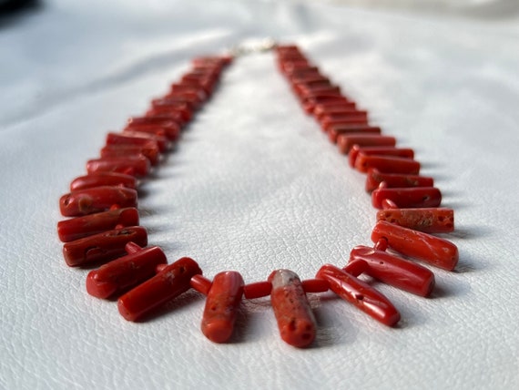 Genuine Natural Red Coral Beads Gemstone Silver N… - image 9