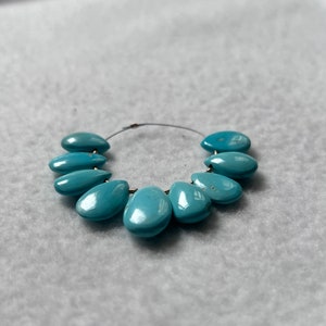 Turquoise Smooth Pear Beads-Blue Turquoise Smooth Pear-AAA image 3