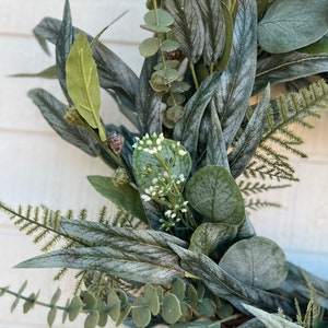 Mixed Eucalyptus Wreath, Year Round Wreath, Spring Wreath for Front Door, Farmhouse Wreath, Greenery Wreath, Rustic Wreath image 7