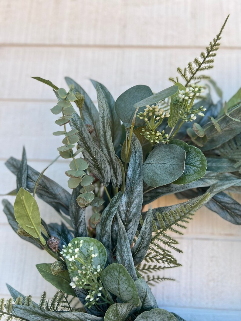 Mixed Eucalyptus Wreath, Year Round Wreath, Spring Wreath for Front Door, Farmhouse Wreath, Greenery Wreath, Rustic Wreath image 6