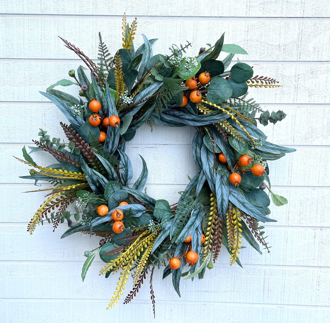 Fall Eucalyptus Wreath for Front Door,fall Eucalyptus Wreath With ...