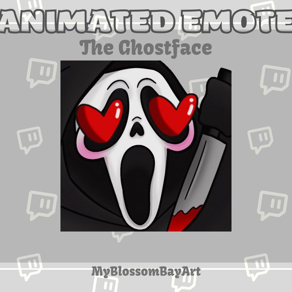 Twitch Animated Emote / The Ghostface with Knife Animated Emotes , Heart eyes, Love emote