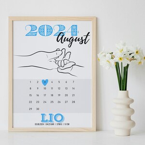 Personalisiertes Geburtsposter Baby Geburtsdaten Taufe Geschenk Babyshower Babyparty Geburtstafel Digitale Datei Bild Schwangerschaft Eltern