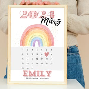 Personalisiertes Geburtsposter Baby Geburtsdaten Taufe Babyshower Regenbogen Geburtstafel Digitale Datei Bild Schwangerschaft Eltern