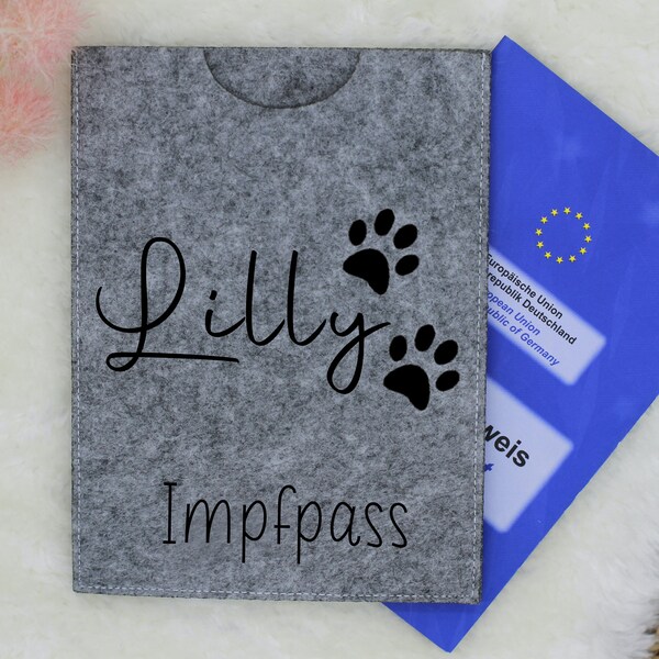 Impfpasshülle Heimtierausweis Filzhülle Katze, Impfpass Hülle, Hund Katze, Tierarzt, Heimtierausweishülle, Tierpass, Impfausweishülle