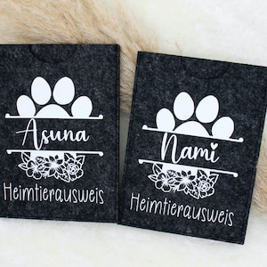 Impfpasshülle Heimtierausweis Filzhülle Hund, Impfpass Hülle Welpe, Tierarzt, Heimtierausweishülle, Tierpass, Impfausweishülle