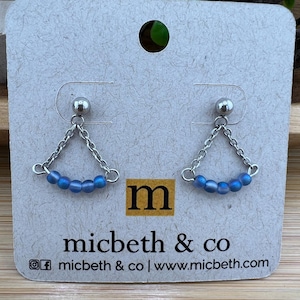 Blue chain earrings