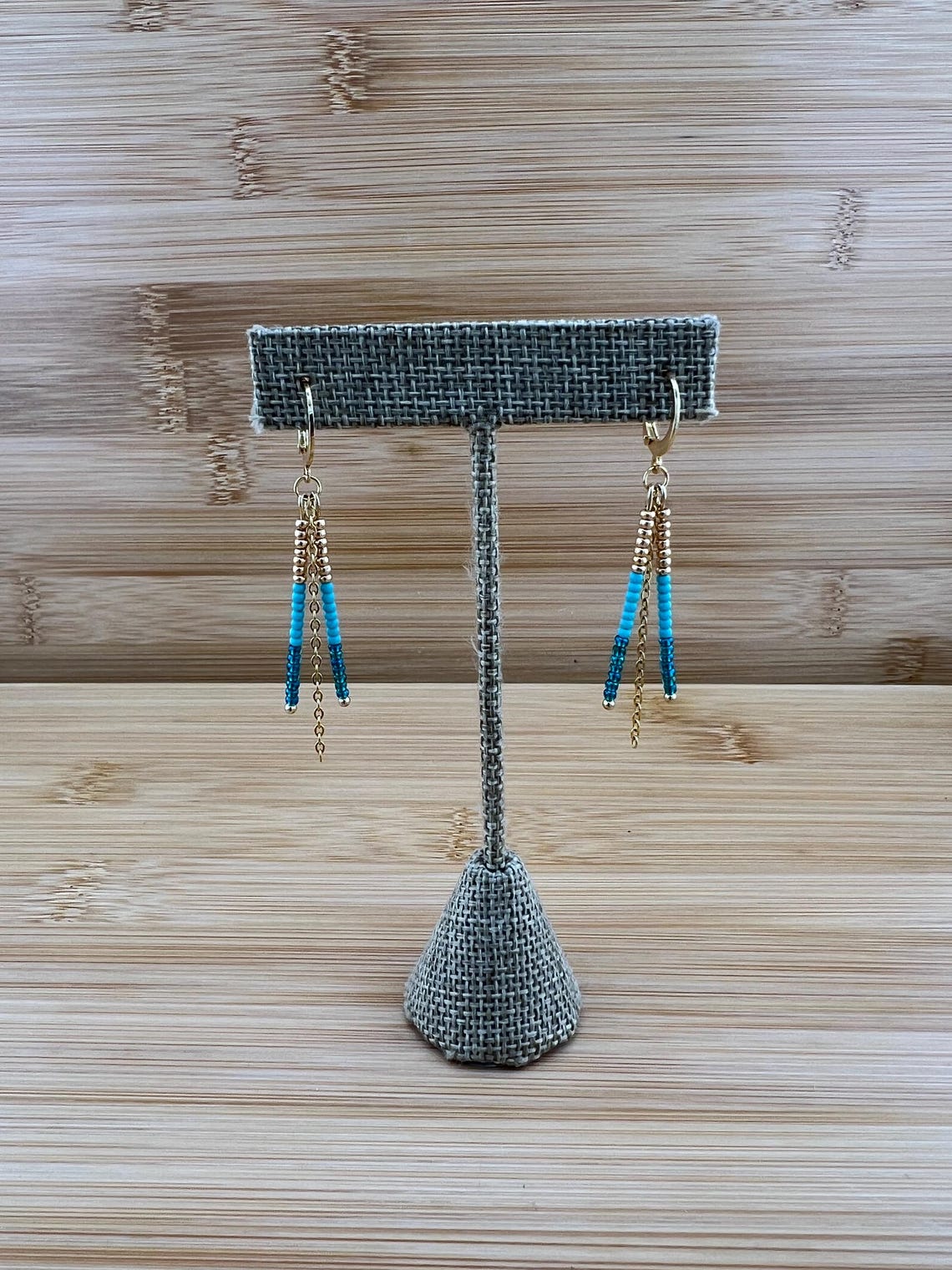Seed Beaded Acetate Drop Earrings
