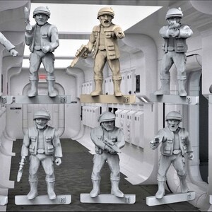 Rymdflottans mänskliga soldater - 28 mm skala 3D-printade resinminiatyrer x10