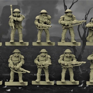 Dark Feudal Guard - 28mm Maßstab 3D gedruckte Resin Miniaturen x10