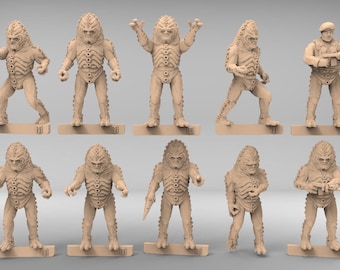 Shapeshifter Loch Ness Aliens -  28mm scale 3D printed resin miniatures x10