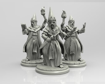 Cthulhu Cultists x3 - Beyond the Veil Cthulhu Mythos Miniatures (3D printed resin models sculpted by Adaevy Creations)