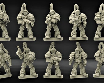 Techno Barbarians with Guns -  28mm scale 3D printed resin miniatures x10