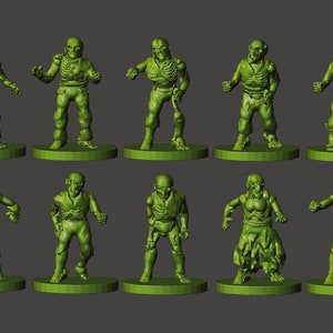 Wastelands Zombies - Gaslands / 20mm scale 3D printed resin miniatures