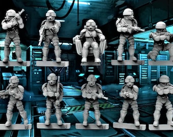 Space Assassins -  28mm scale 3D printed resin miniatures x10