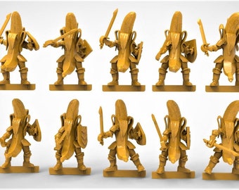 Banana Knights - 28mm scale 3D printed resin miniatures x10