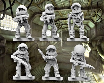Zombie Astronauts - 28mm scale 3D printed resin miniatures