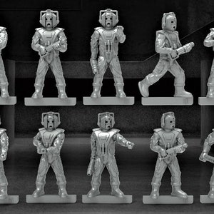 Space Cybernetic Tin Men - 28 mm Skala 3D gedruckte Harzminiaturen x10