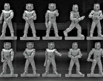 Space Cybernetic Tin Men -  28mm scale 3D printed resin miniatures x10