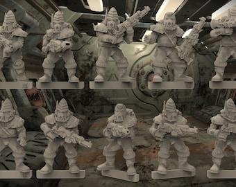 Space Pirates -  28mm scale 3D printed resin miniatures x10