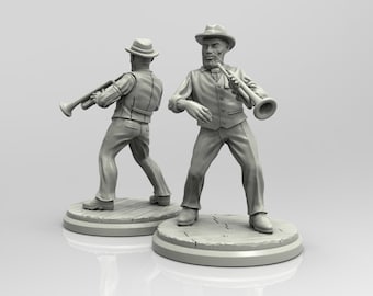Musician Investigator - Beyond the Veil Cthulhu Mythos Miniatures (3D printed resin models sculpted by Adaevy Creations)
