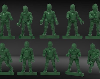 Martian Cold Warriors -  28mm scale 3D printed resin miniatures x10