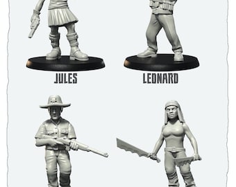 Zombie Hell - The Survivors -  32mm heroic scale 3D printed resin miniatures x10