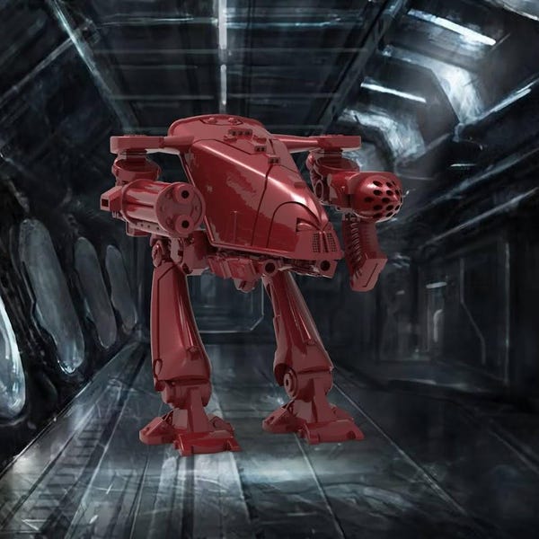 Renegade Dread Robot - Kit miniatura de resina impressa em 3D em escala de 28 mm