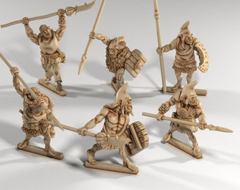 Fantasy Orc Thugs with Spears x6