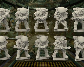 8 Ball Space Scout Troopers -  28mm - 32mm scale 3D printed resin miniatures x10