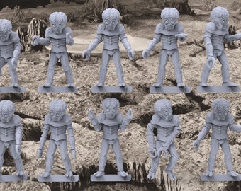Metaluna Mutants -  28mm scale 3D printed resin miniatures x10
