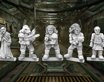 Grimdark Characters Set 8 -  28mm/32mm scale 3D printed resin miniatures x5